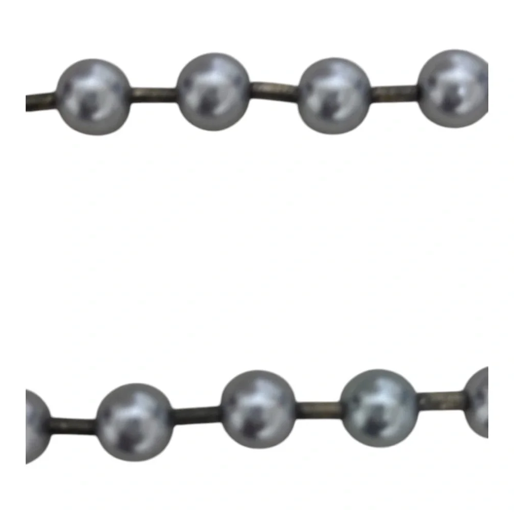 Beaded Necklace with Ring Clasp Closure Silver Women
